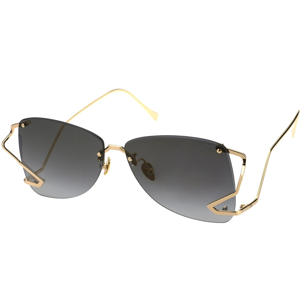 MYTH GREECE MEMENTO grey rim less sunglasses gold metal curved frame aviators womens ladis sunglasses elegant vintage 