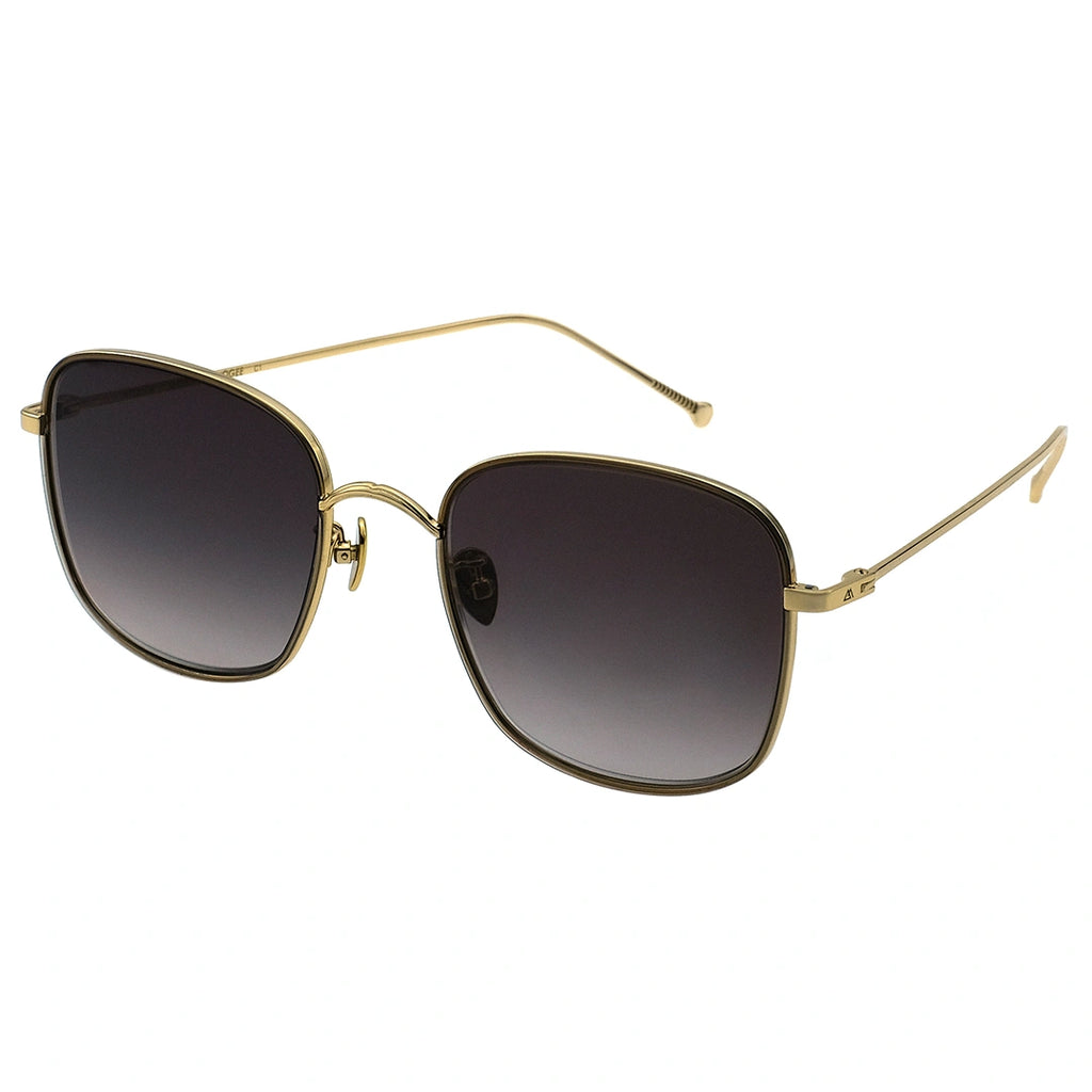 MYTH GREECE OGEE square sunglasses black lens thin gold metal frame with adjustable nose pad