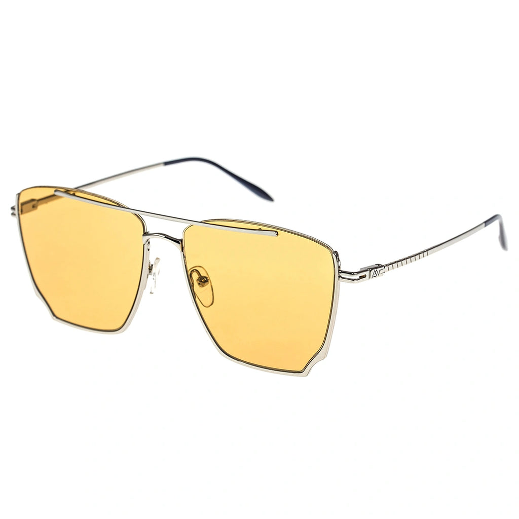 MYTH GREECE WHISKER square yellow sunglasses, metal frame sunglasses, with adjustable nose pad mens and womens 
